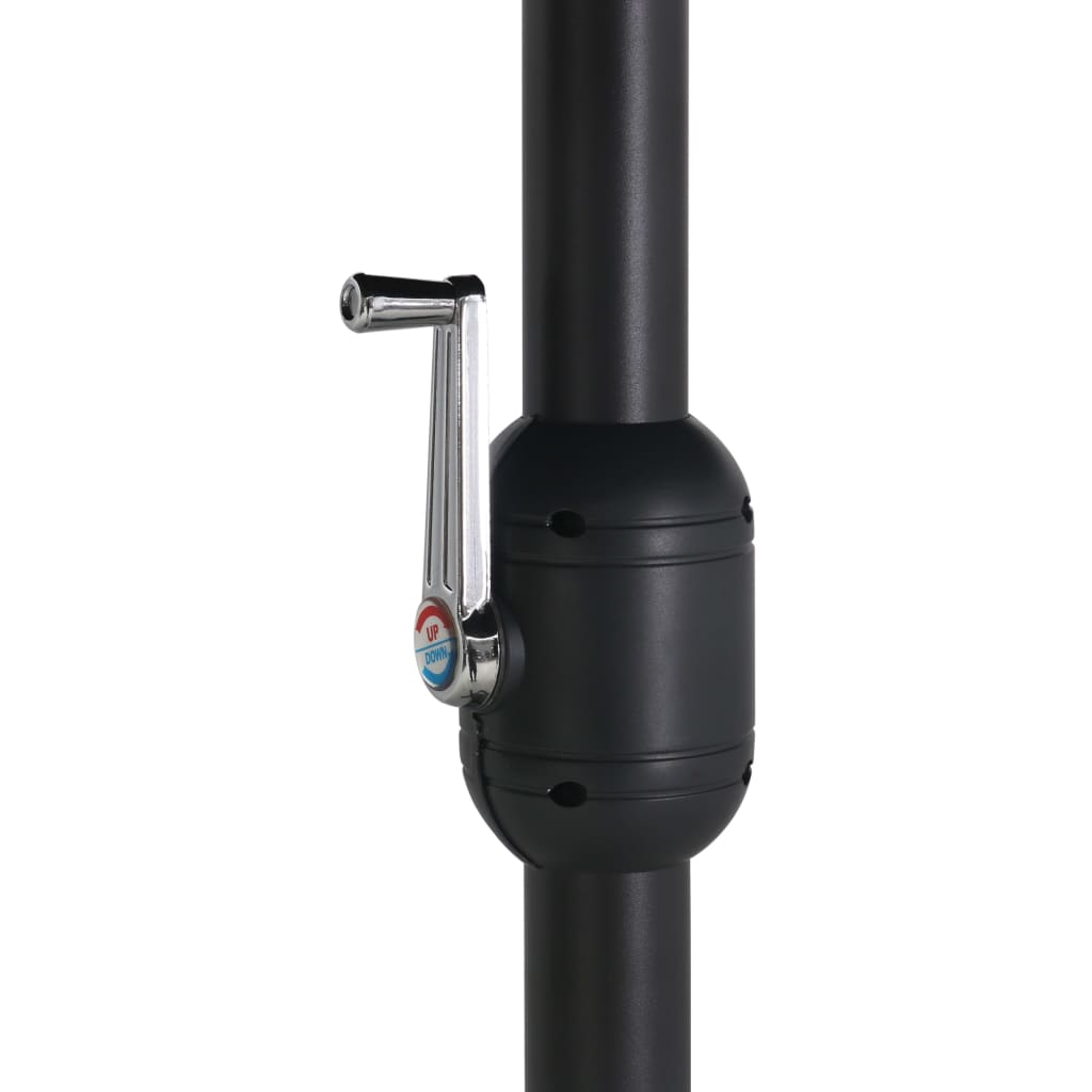 vidaXL Parasol | Black | Polyester fabric, Aluminium pole and ribs | Extra Large