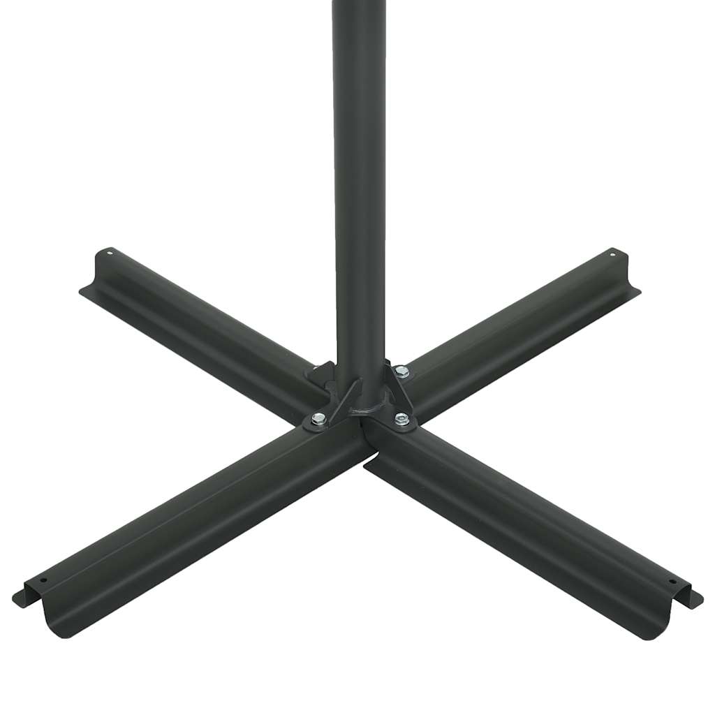 vidaXL Parasol | Black | Polyester fabric, Aluminium pole and ribs | Extra Large