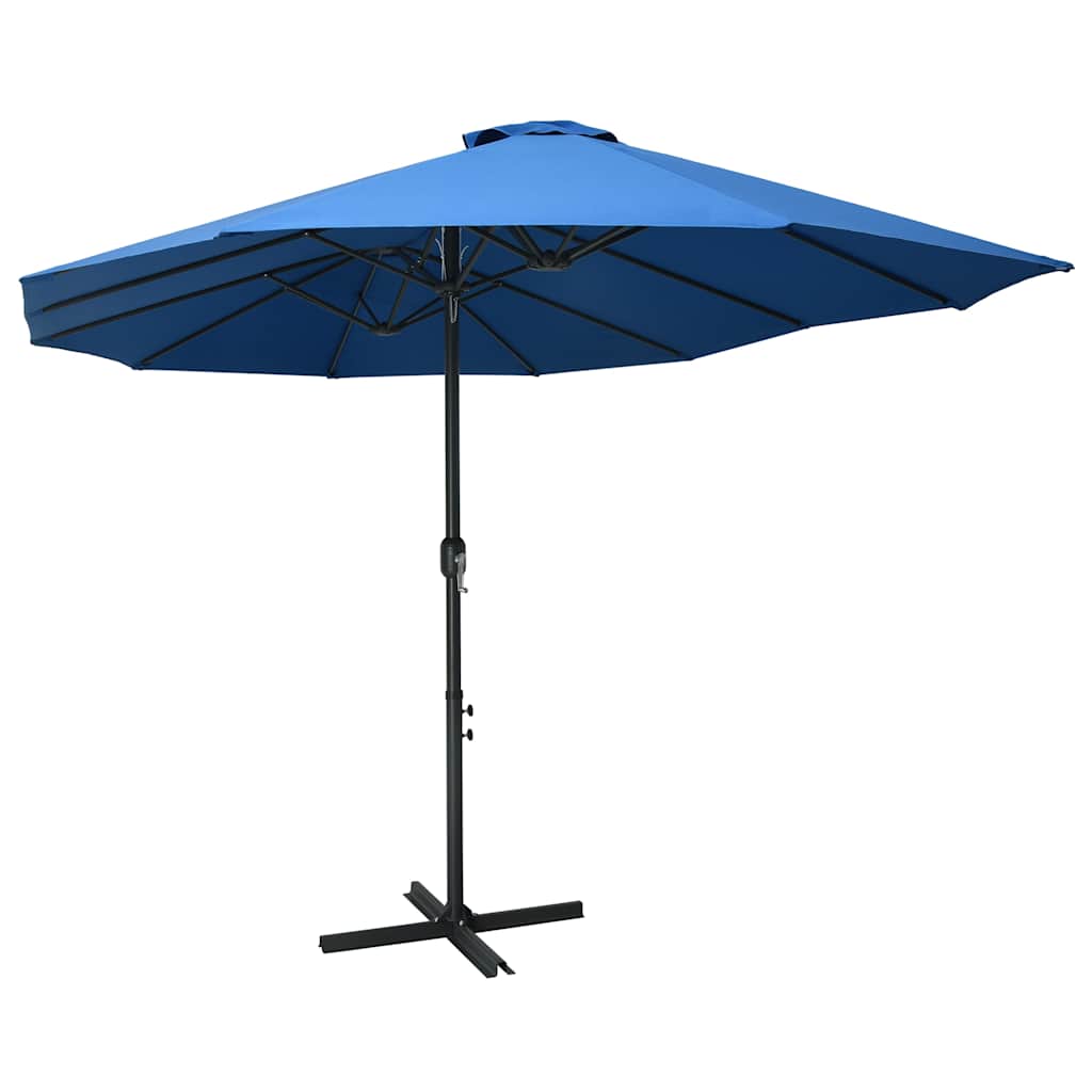 vidaXL Garden Parasol | Blue | Polyester fabric, Aluminium pole and ribs | Large