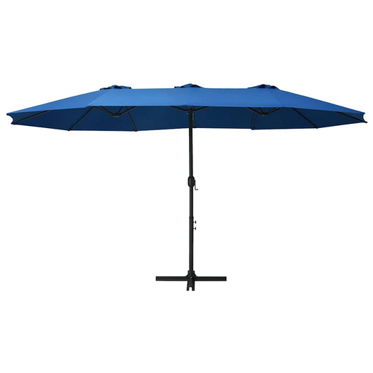 vidaXL Garden Parasol | Blue | Polyester fabric, Aluminium pole and ribs | Large