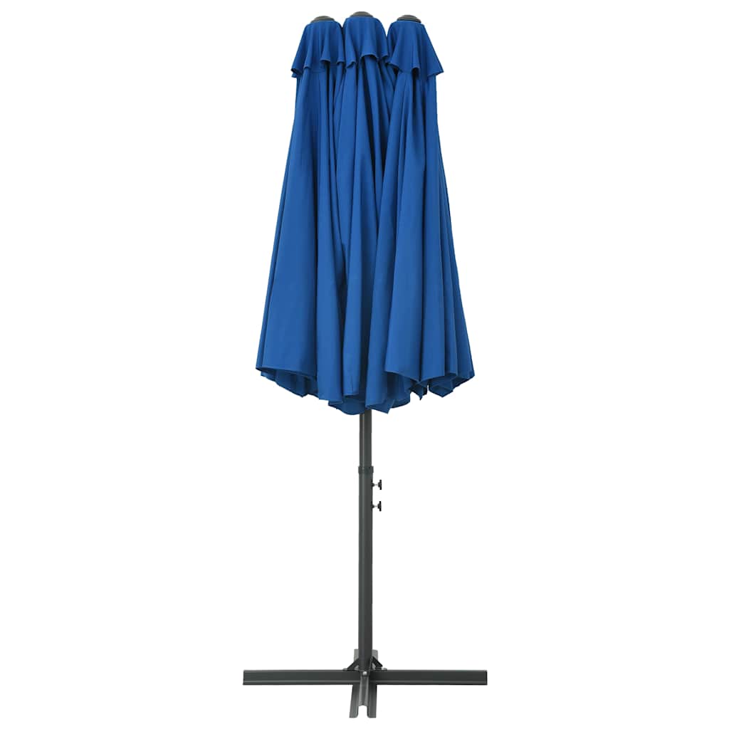 vidaXL Garden Parasol | Blue | Polyester fabric, Aluminium pole and ribs | Large