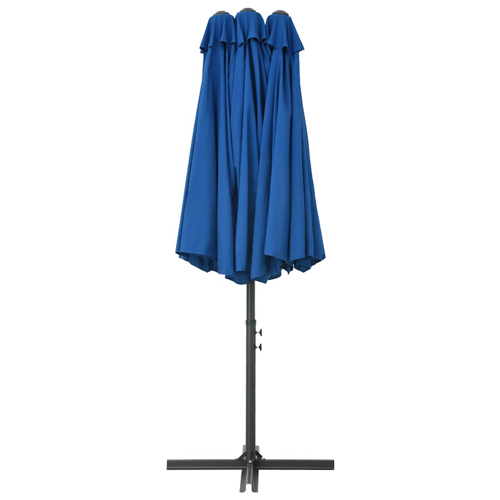 vidaXL Garden Parasol with Aluminium Pole 460x270 cm Blue