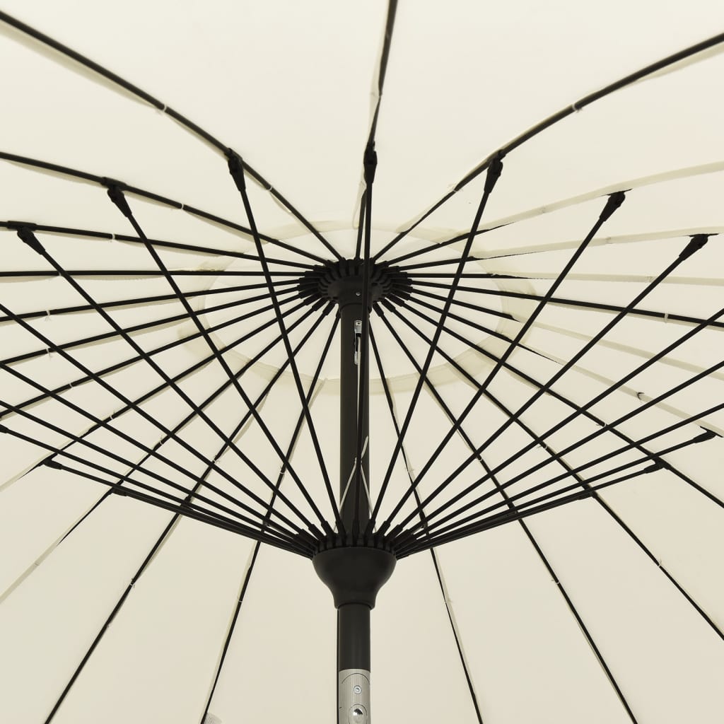 vidaXL Garden Parasol with Aluminium Pole 270 cm Sand White