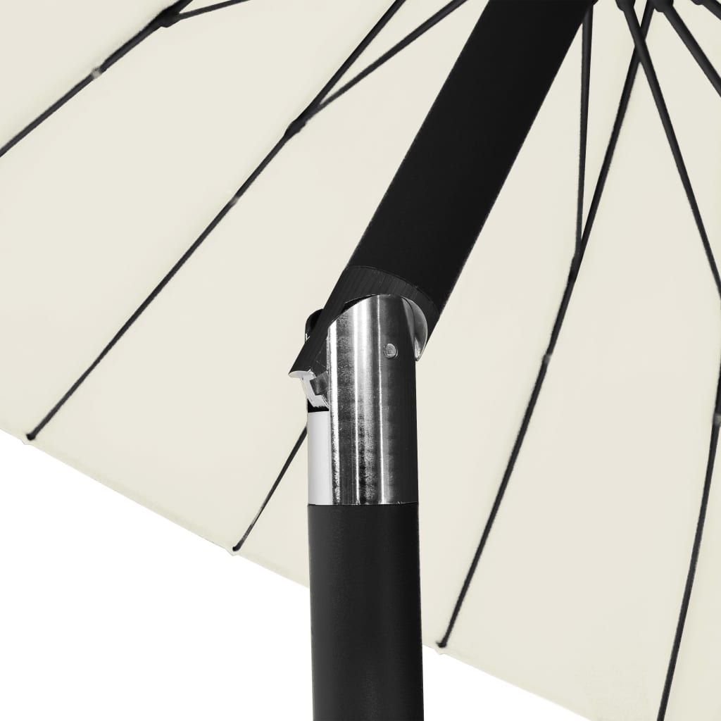 vidaXL Garden Parasol with Aluminium Pole 270 cm Sand White