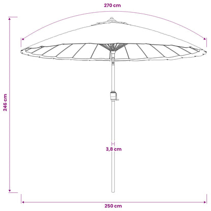 vidaXL Garden Parasol with Aluminium Pole 250 cm Anthracite