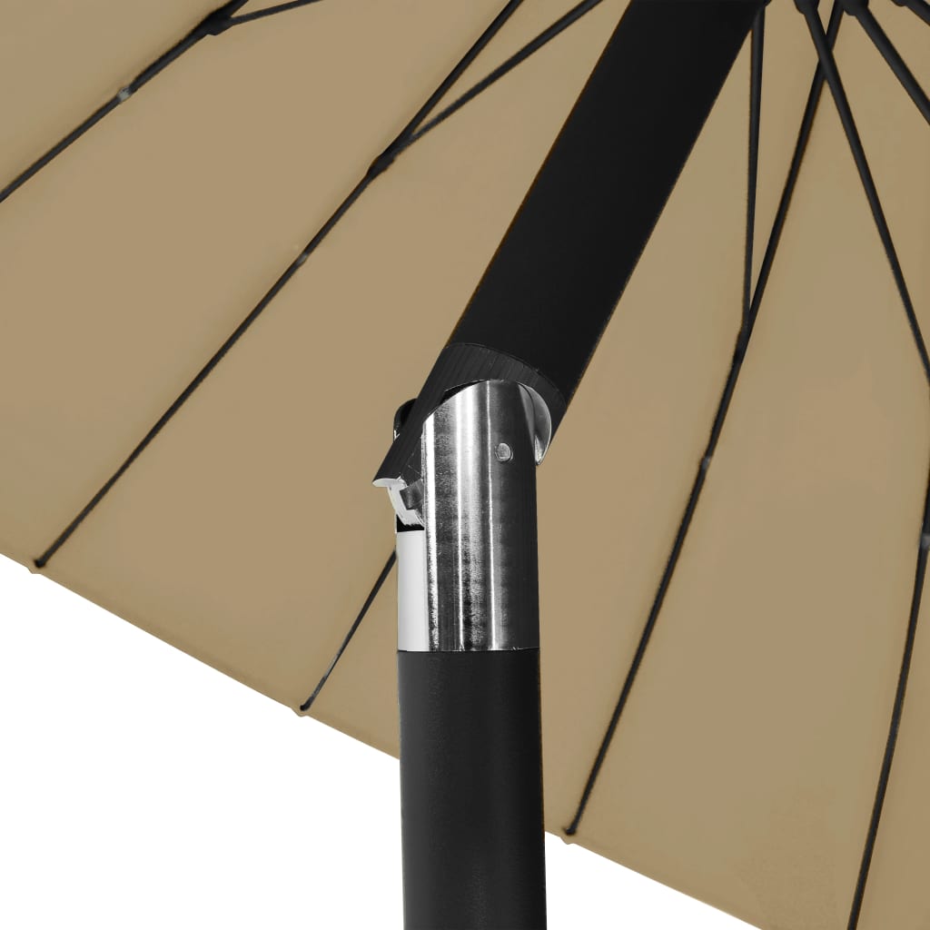 vidaXL Garden Parasol with Aluminium Pole 270 cm Taupe