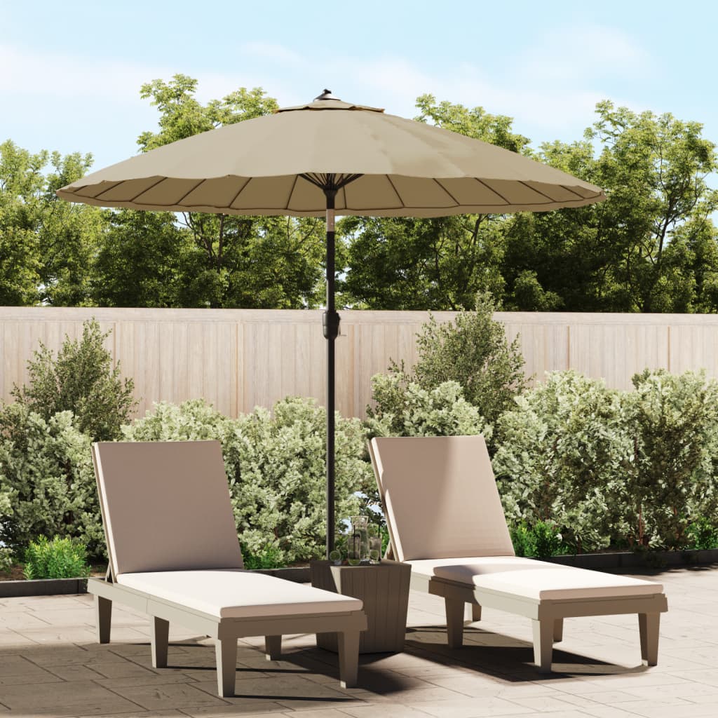 vidaXL Garden Parasol with Aluminium Pole 270 cm Taupe