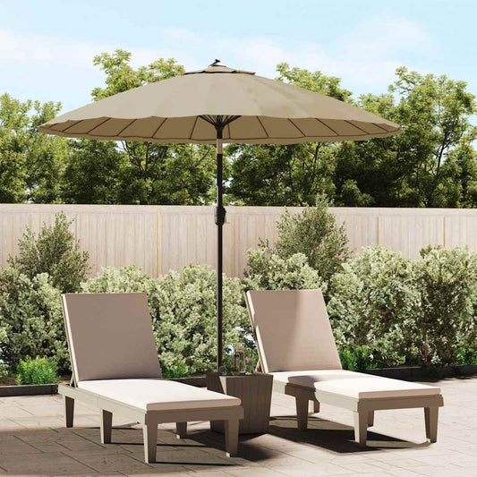 vidaXL Garden Parasol with Aluminium Pole 250 cm Taupe