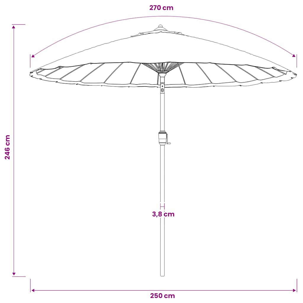 vidaXL Garden Parasol with Aluminium Pole 250 cm Terracotta