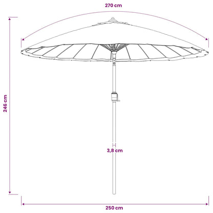 vidaXL Garden Parasol with Aluminium Pole 250 cm Terracotta