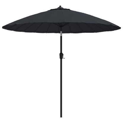 vidaXL Garden Parasol | Black | Polyester, Aluminium | Medium | Retractable