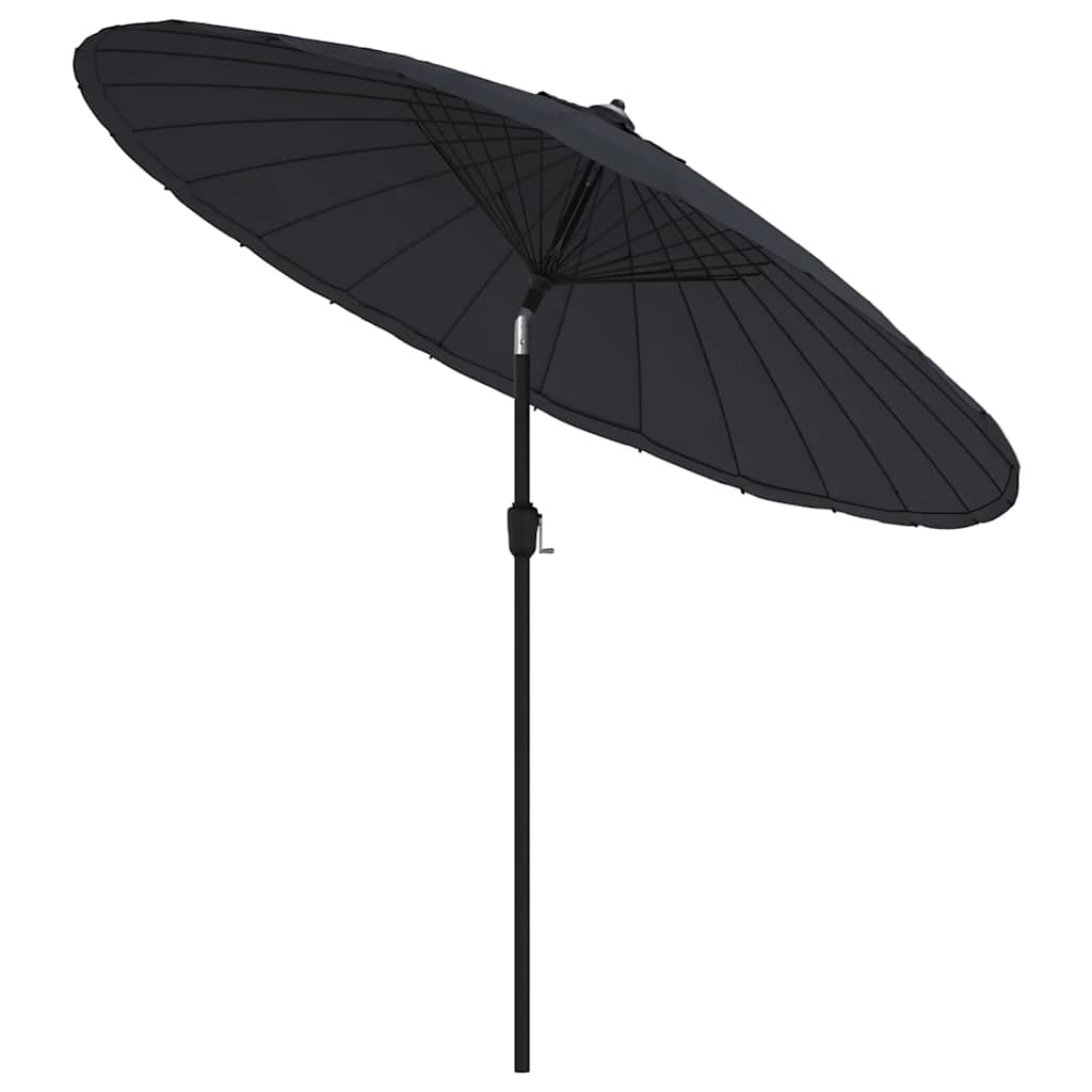vidaXL Garden Parasol with Aluminium Pole 250 cm Black