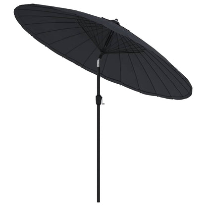 vidaXL Garden Parasol with Aluminium Pole 250 cm Black
