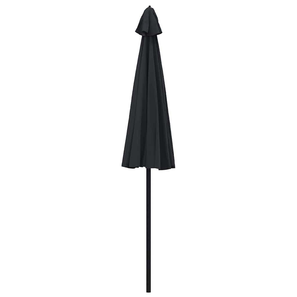 vidaXL Garden Parasol | Black | Polyester, Aluminium | Medium | Retractable