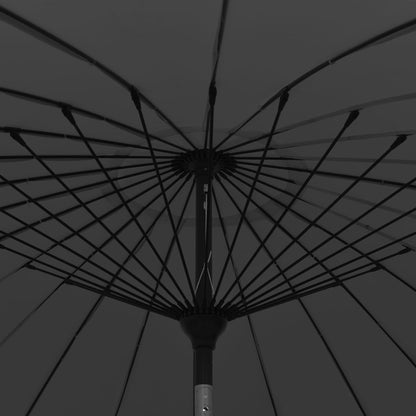 vidaXL Garden Parasol | Black | Polyester, Aluminium | Medium | Retractable
