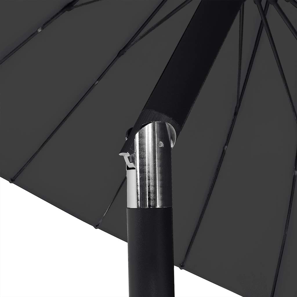 vidaXL Garden Parasol | Black | Polyester, Aluminium | Medium | Retractable