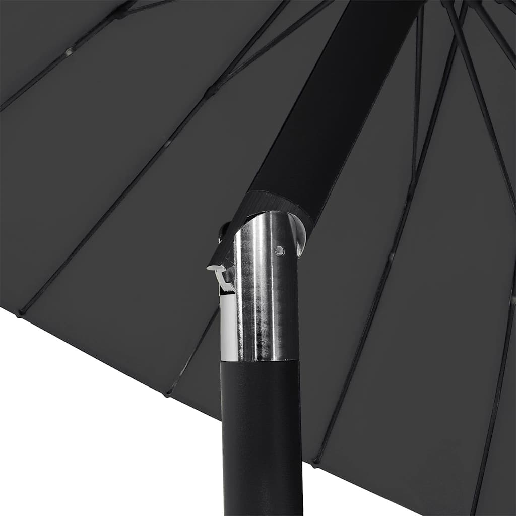 vidaXL Garden Parasol with Aluminium Pole 250 cm Black