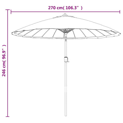 vidaXL Garden Parasol with Aluminium Pole 250 cm Black