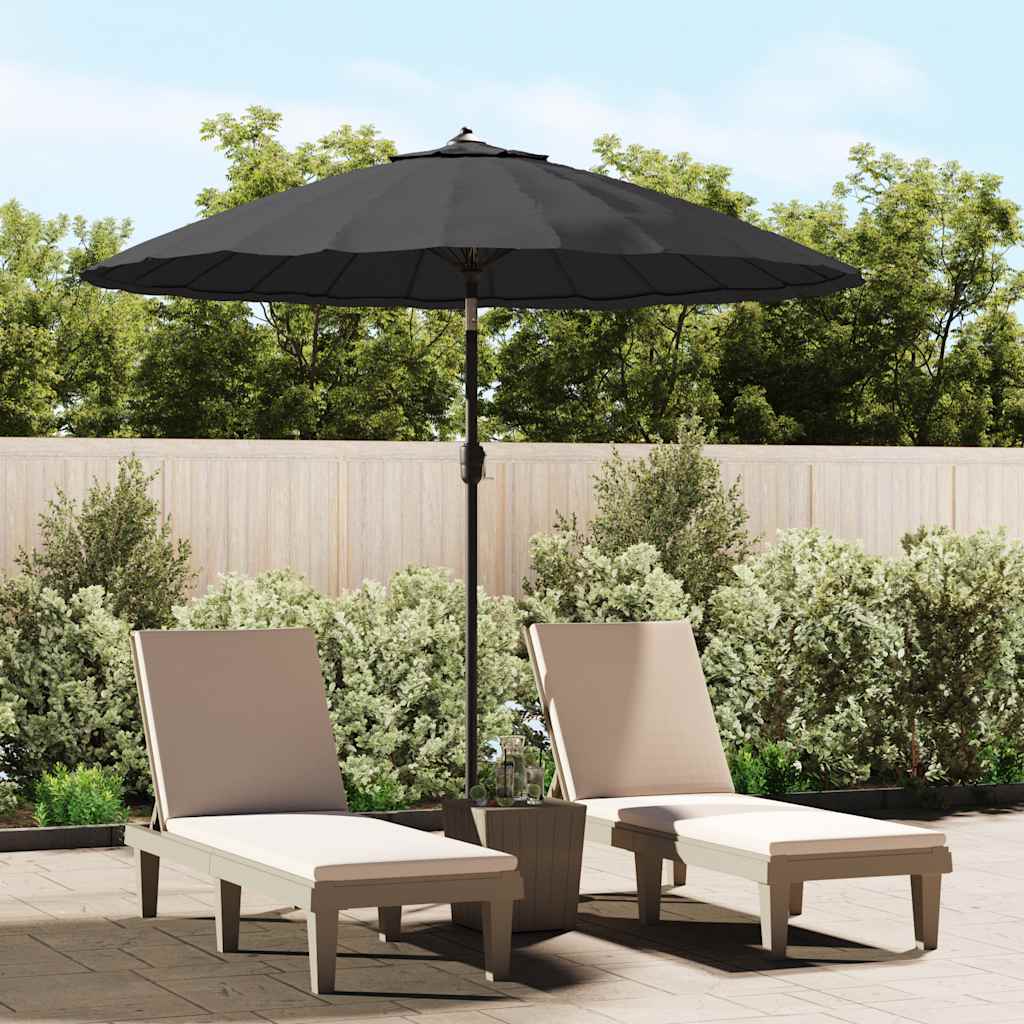 vidaXL Garden Parasol with Aluminium Pole 250 cm Black