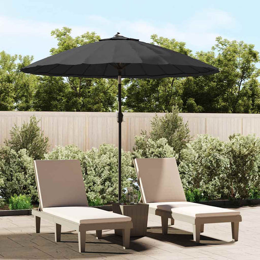 vidaXL Garden Parasol with Aluminium Pole 250 cm Black