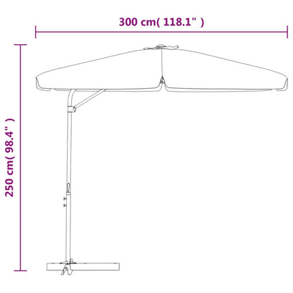 vidaXL Garden Parasol with Steel Pole 300 cm Green
