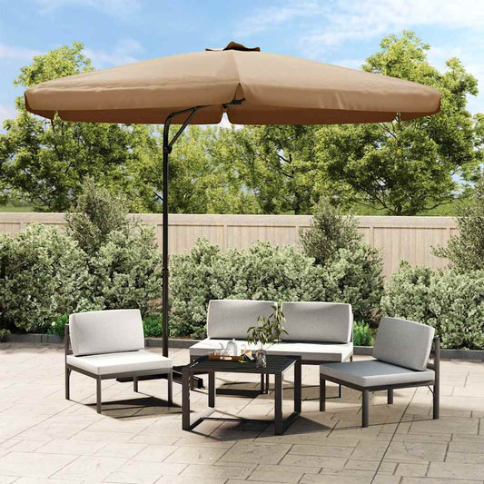 vidaXL Garden Parasol with Steel Pole 300 cm Taupe