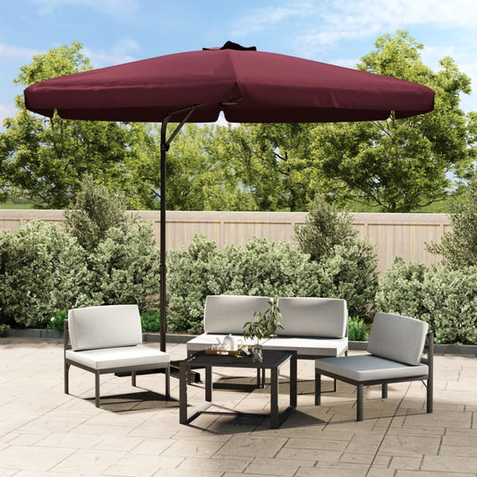 vidaXL Garden Parasol with Steel Pole 300 cm Bordeaux Red