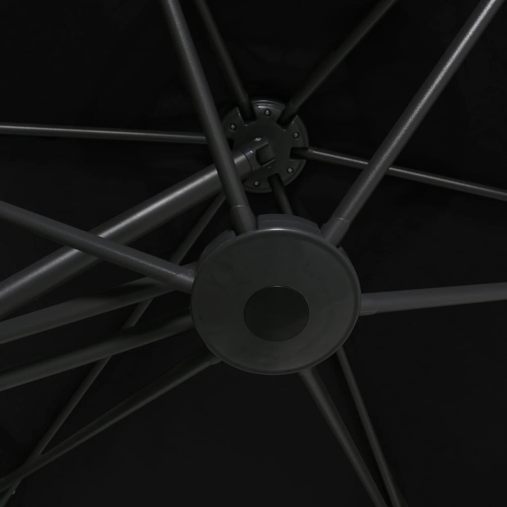 vidaXL Garden Parasol with Steel Pole 300 cm Black