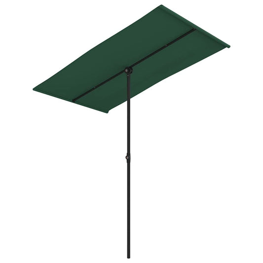 vidaXL Garden Parasol | Green | Aluminium | Medium | Rotatable | Garden Parasol