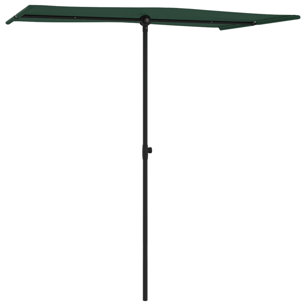 vidaXL Garden Parasol | Green | Aluminium | Medium | Rotatable | Garden Parasol