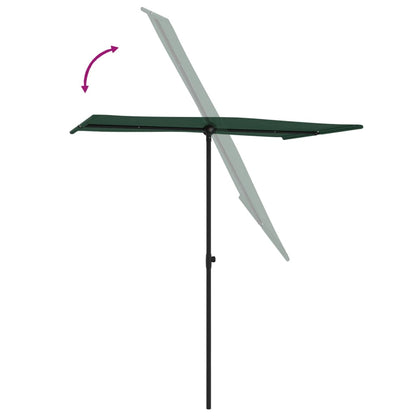 vidaXL Garden Parasol | Green | Aluminium | Medium | Rotatable | Garden Parasol