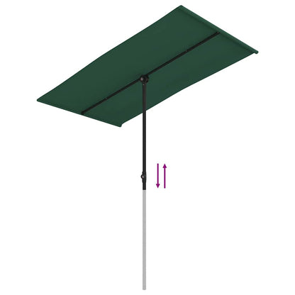 vidaXL Garden Parasol | Green | Aluminium | Medium | Rotatable | Garden Parasol