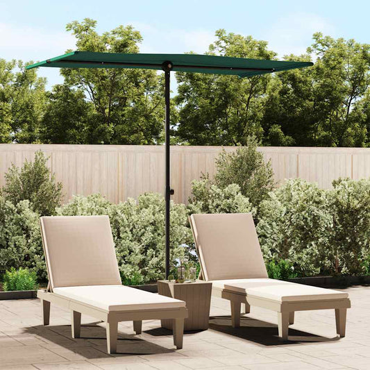 vidaXL Garden Parasol | Green | Aluminium | Medium | Rotatable | Garden Parasol