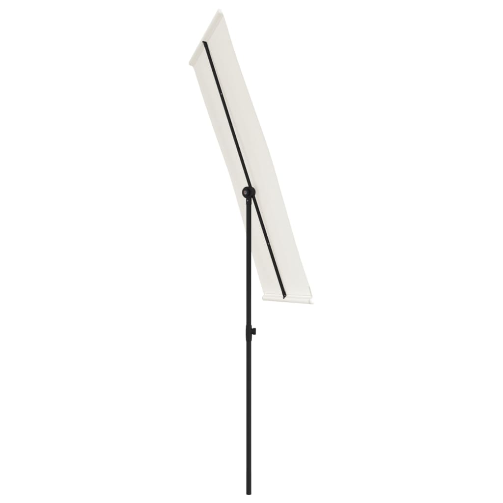 vidaXL Garden Parasol with Aluminium Pole 180x110 cm Sand White
