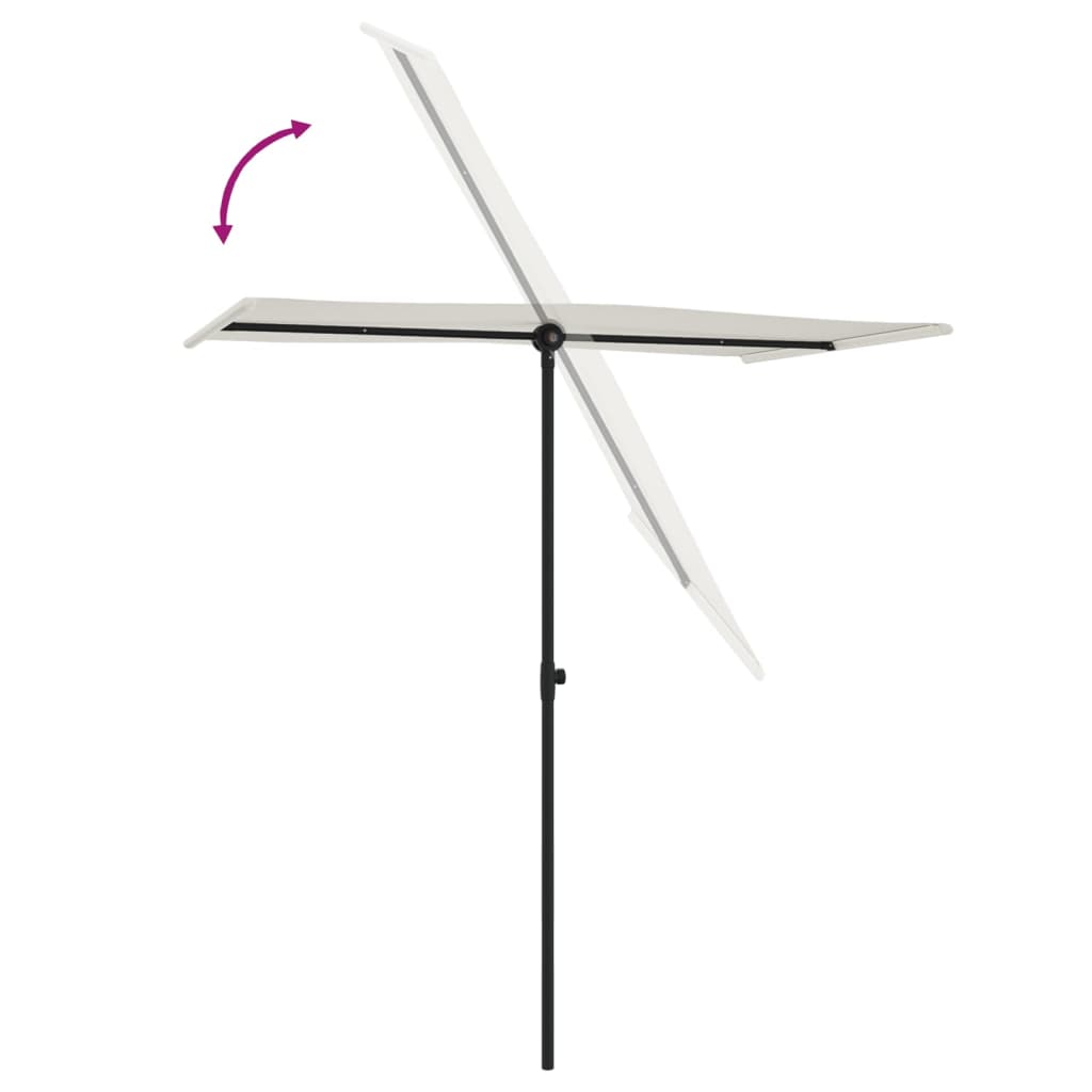 vidaXL Garden Parasol with Aluminium Pole 180x110 cm Sand White