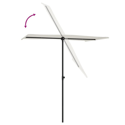 vidaXL Garden Parasol with Aluminium Pole 180x110 cm Sand White