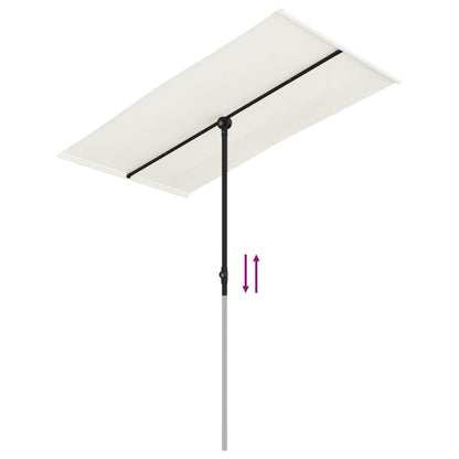 vidaXL Garden Parasol with Aluminium Pole 180x110 cm Sand White