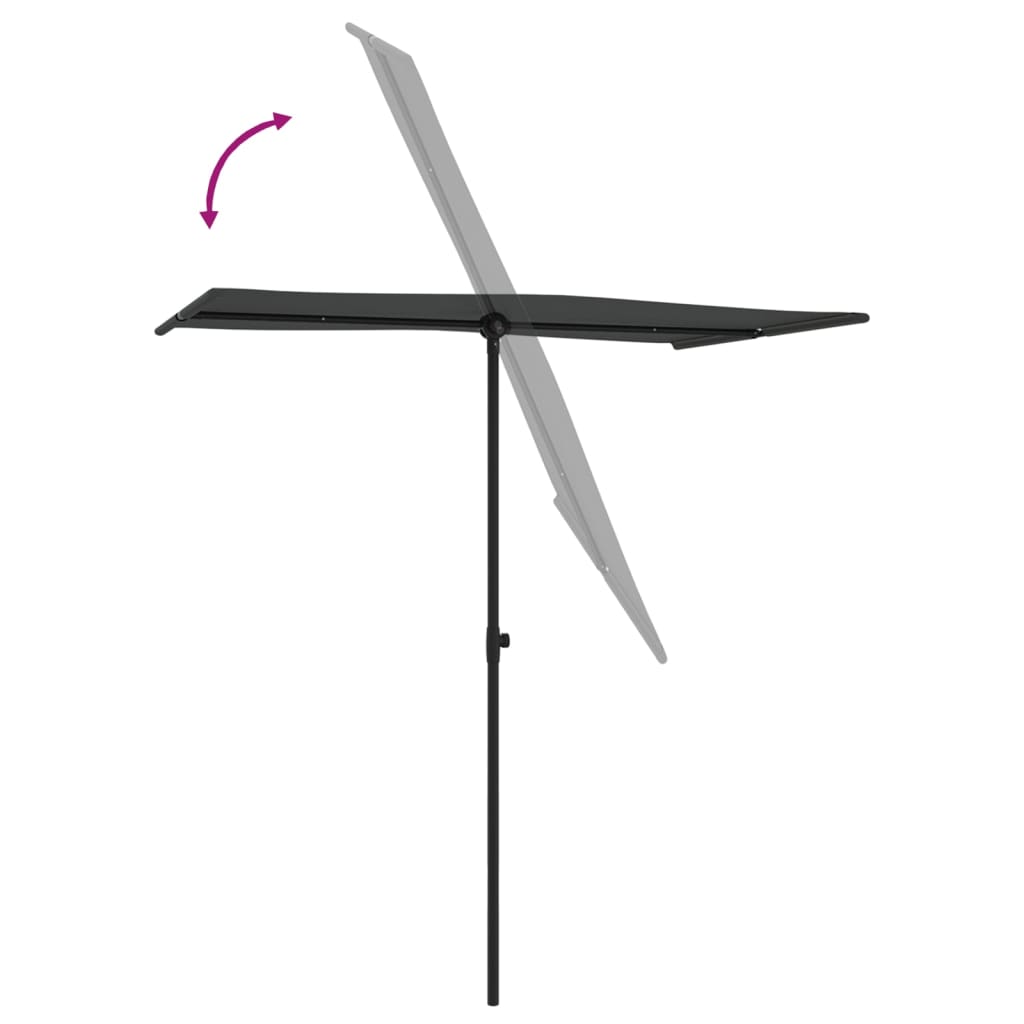 vidaXL Garden Parasol with Aluminium Pole 180x110 cm Anthracite