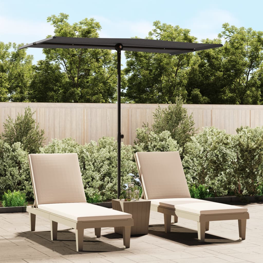 vidaXL Garden Parasol with Aluminium Pole 180x110 cm Anthracite