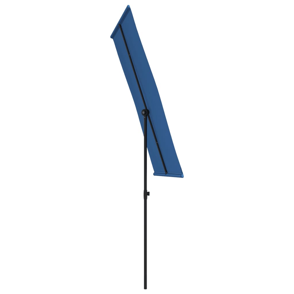 vidaXL Garden Parasol with Aluminium Pole 180x110 cm Azure Blue