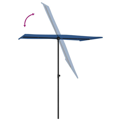 vidaXL Garden Parasol with Aluminium Pole 180x110 cm Azure Blue