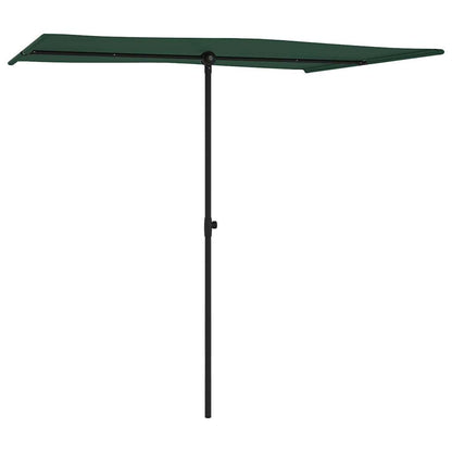 vidaXL Garden Parasol | Green | Polyester | Large | Height-Adjustable