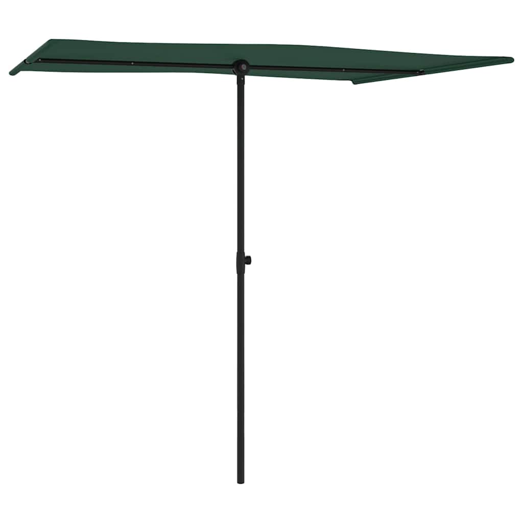 vidaXL Garden Parasol with Aluminium Pole 2x1,5 m Green