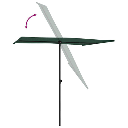 vidaXL Garden Parasol | Green | Polyester | Large | Height-Adjustable