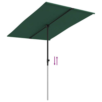 vidaXL Garden Parasol | Green | Polyester | Large | Height-Adjustable