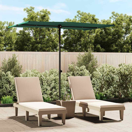 vidaXL Garden Parasol with Aluminium Pole 2x1,5 m Green