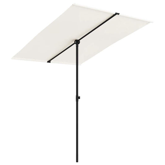 vidaXL Garden Parasol | Sand White | Polyester, Aluminium | 2x1.5 m
