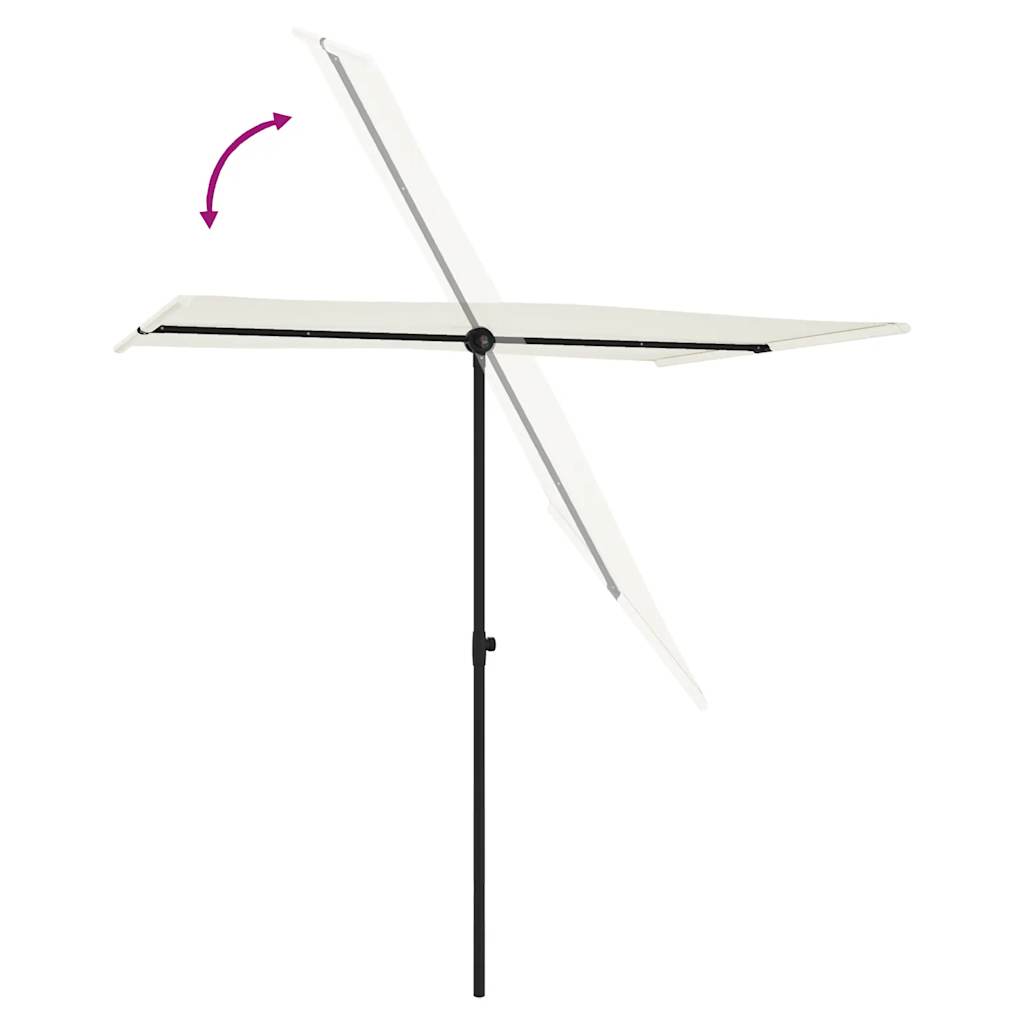 vidaXL Garden Parasol | Sand White | Polyester, Aluminium | 2x1.5 m