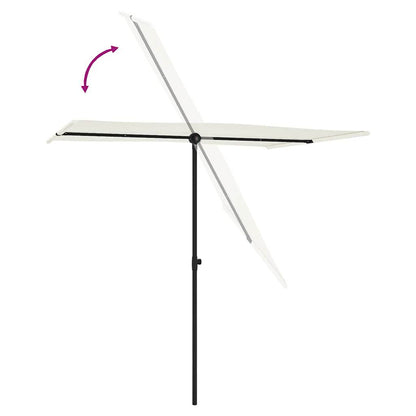 vidaXL Garden Parasol | Sand White | Polyester, Aluminium | 2x1.5 m