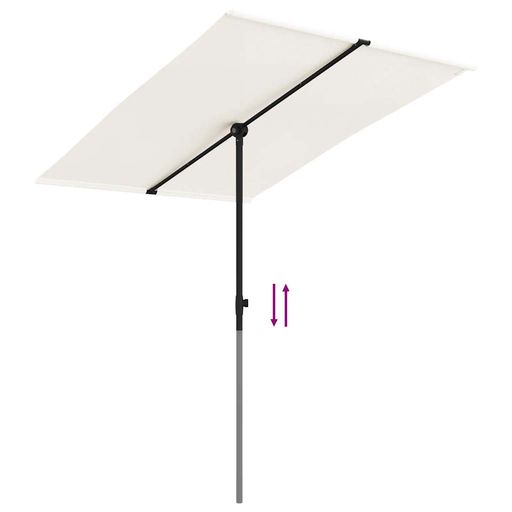vidaXL Garden Parasol | Sand White | Polyester, Aluminium | 2x1.5 m